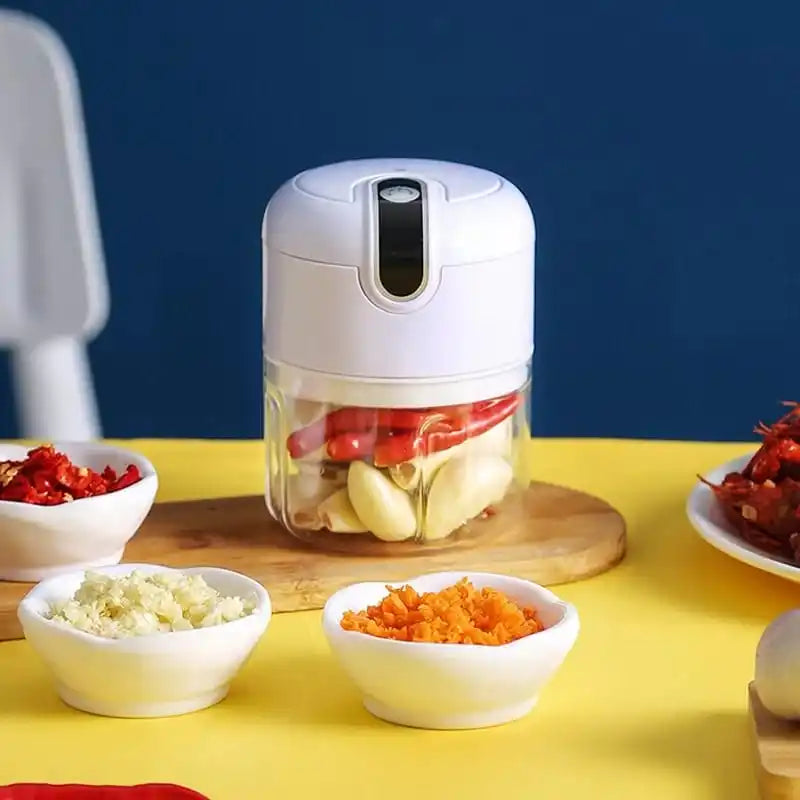 Mini Processador de Alimentos Elétrico 250ml - Triturador Recarregável Sem Fio